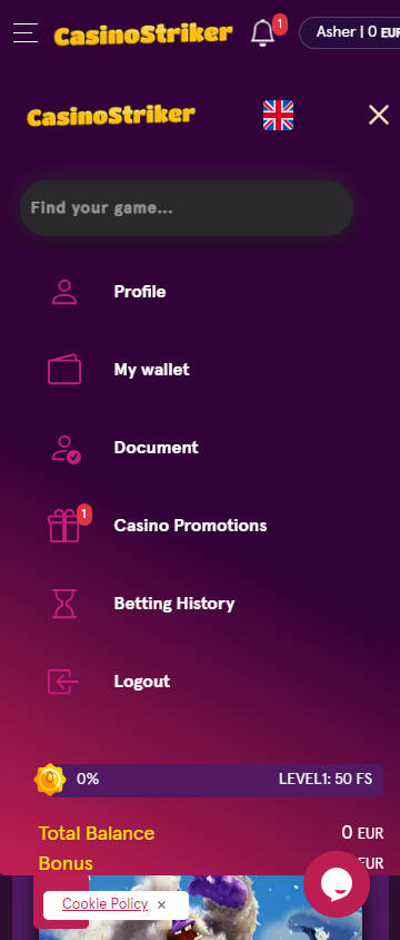 CasinoStriker No Deposit Free Spin Bonus - Step 2 - Go to Promotion Page - B