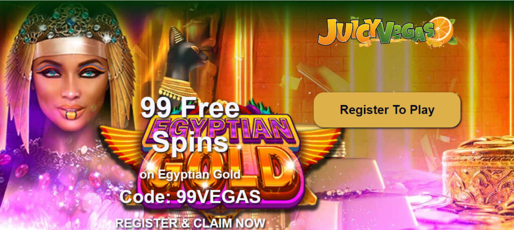 Juicy Vegas 99 Free Spin No Deposit Bonus - Banner