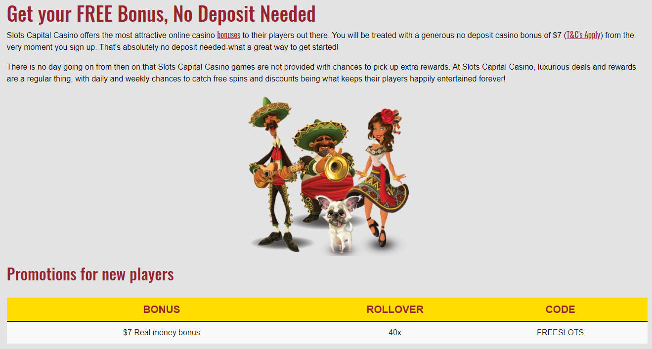Slots Capital Casino 580 INR No Deposit Bonus - Banner