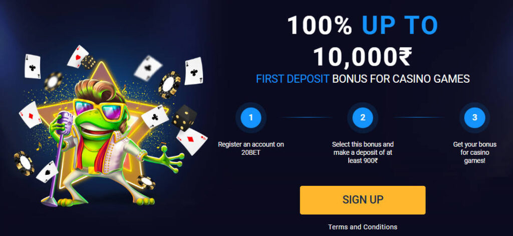 20Bet - 10000 INR - Deposit Bonus - Banner