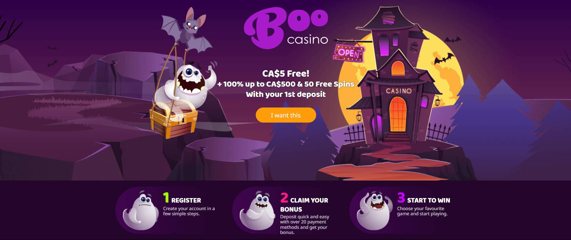 Boo Casino 250 INR No Deposit Bonus - Banner