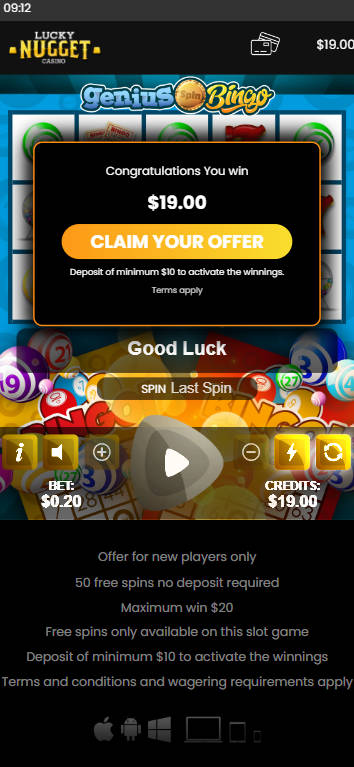 Lucky Nugget Casino 50 Free Spins No Deposit Bonus - Step 1 - Register at Lucky Nugget - B